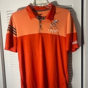 University of Miami Adidas Two-Tone Orange Polo Shirt